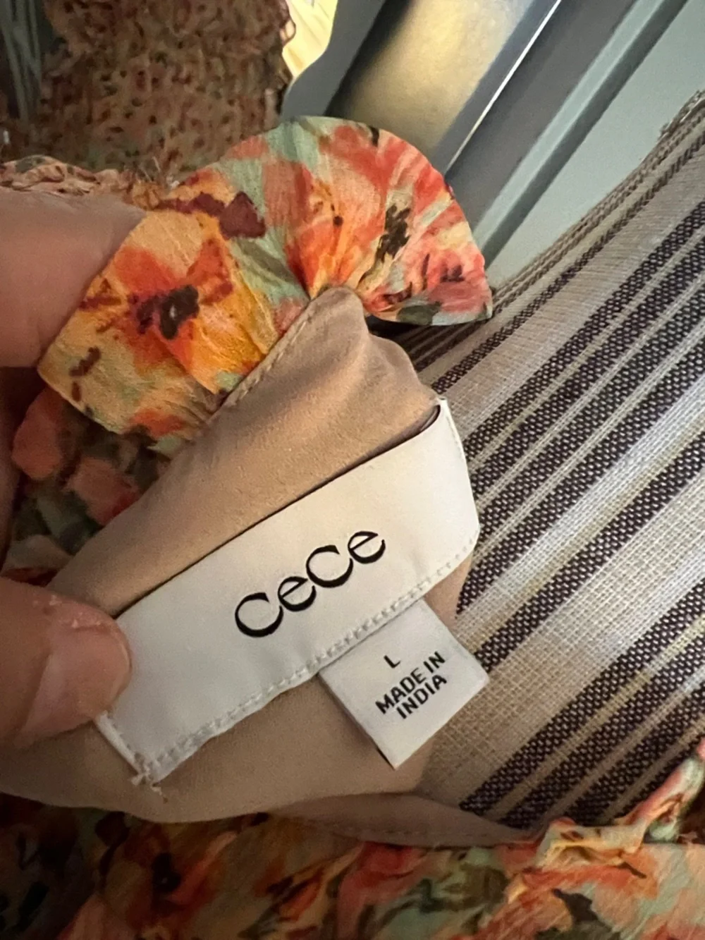 CeCe Peach Floral Ruffle Midi Dress - Picture 11 of 11